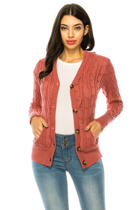 Women’s Plus Size Cable Knit Pockets Sweater | Zarnesh