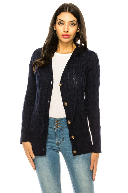 Women’s Plus Size Cable Knit Pockets Sweater | Zarnesh