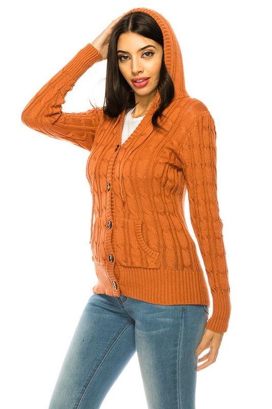 Women’s Plus Size Cable Knit Pockets Sweater | Zarnesh