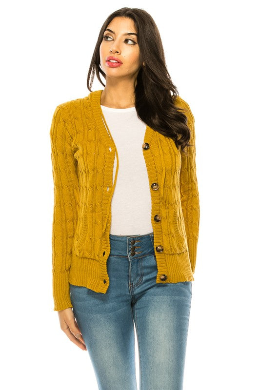 Women’s Plus Size Cable Knit Pockets Sweater | Zarnesh