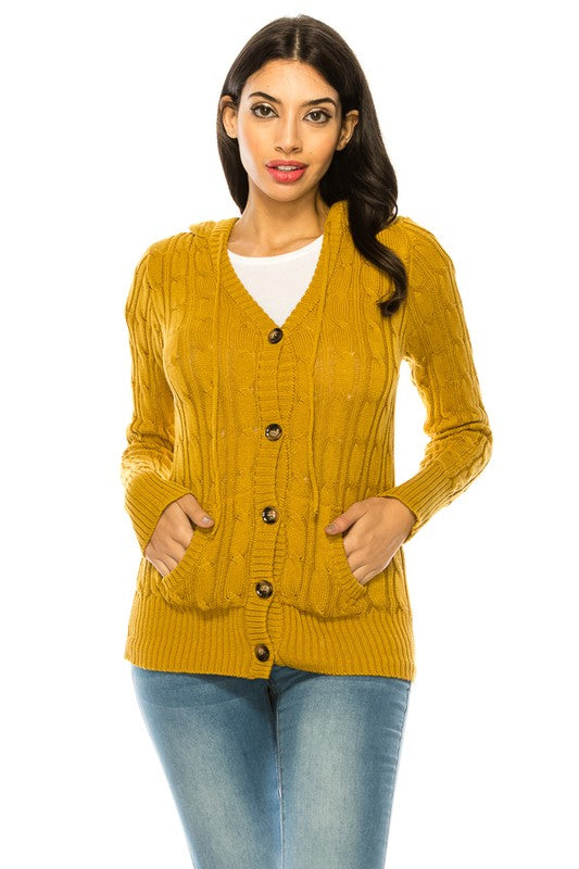 Women’s Plus Size Cable Knit Pockets Sweater | Zarnesh