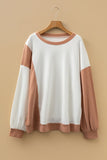 Women’s Plus Size Casual Colorblock Cable Textured Top | Zarnesh