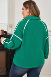 Women’s Plus Size Contrast Trim Fleece Half Zip Sweatshirt | Zarnesh