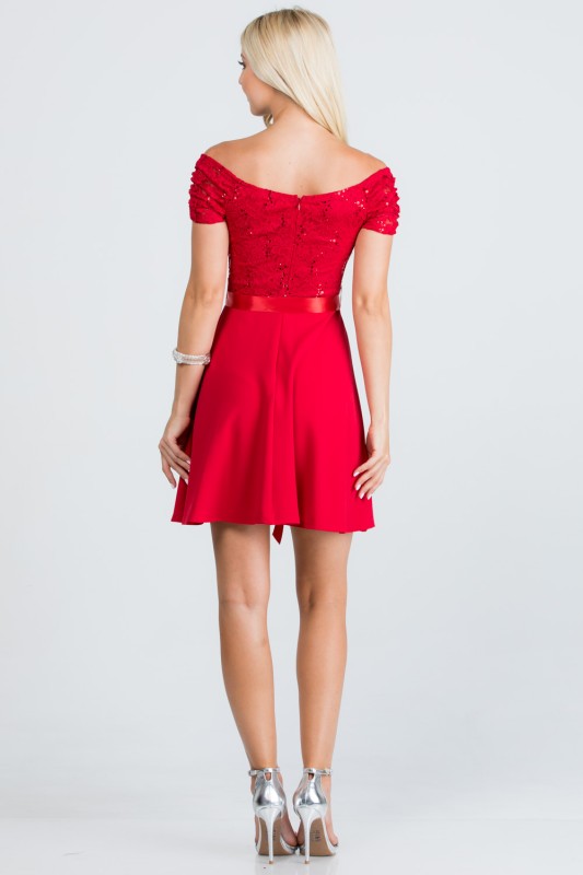Women's Plus Size Off Shoulder Flare Mini Party Dress | Zarnesh