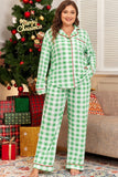 Women’s Plus Size Plaid Christmas Contrast Trim Pajama Set | Zarnesh