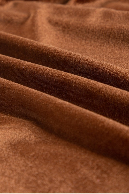 Women’s Plus Size Velvet Shirt Pocketed Fuchsia Button-Up Top | Zarnesh