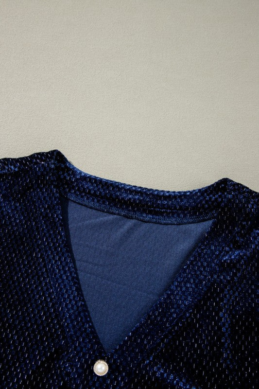 Women’s Plus Size Velvet Textured Buttoned Tiered Dress | Zarnesh