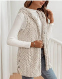 Women’s Plush Sherpa Fleece Hooded Vest Button Side | Zarnesh