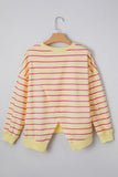 Women’s Pullover Striped Overlap Drop Shoulder Sweatshirt | Zarnesh