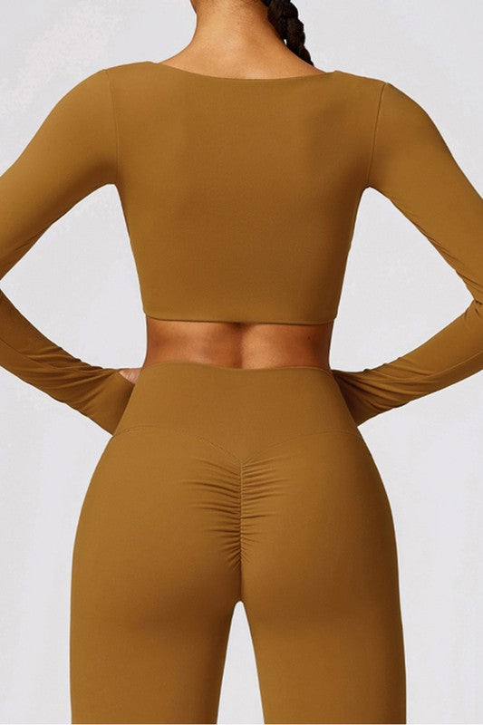 Women’s Quick-Drying Long Sleeve Twist Tight-Fitting Yoga Bra | Zarnesh