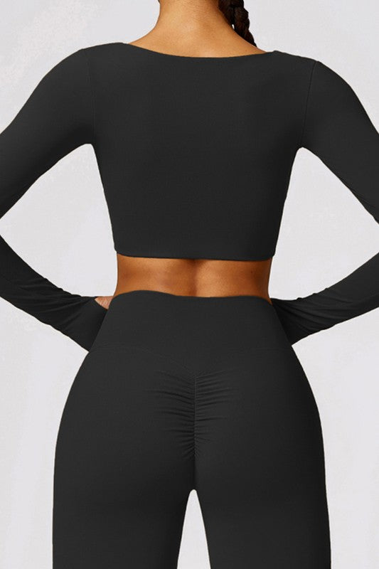 Women’s Quick-Drying Long Sleeve Twist Tight-Fitting Yoga Bra | Zarnesh