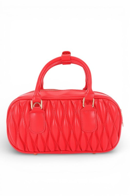 Women’s Quilted Leather Mini Top Handle Red Crossbody Bag Zarnesh