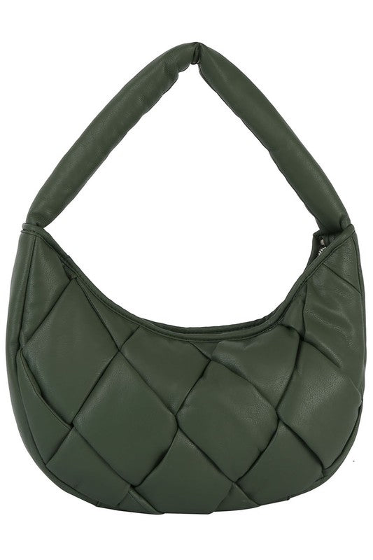 Women’s Quilted Padded Puffy Woven Hobo Shoulder Bag | Zarnesh