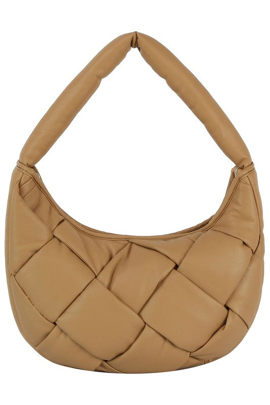 Women’s Quilted Padded Puffy Woven Hobo Shoulder Bag | Zarnesh