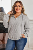 Women’s Quilted Plus Size Quarter Zip Pullover Hoodie | Zarnesh