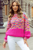 Women’s Rainbow Confetti Patchwork Knit Drop Shoulder Sweater | Zarnesh