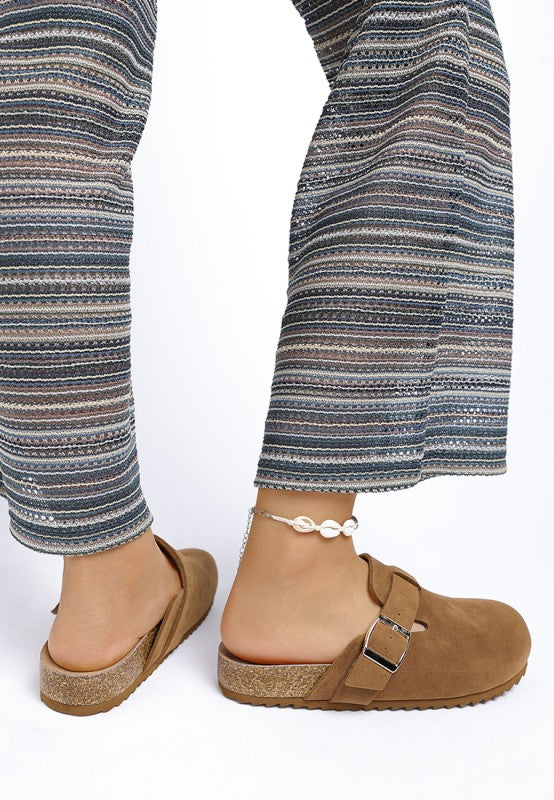 Women’s Ratiha Suede Buckle Slip-On Clog Mules | Zarnesh