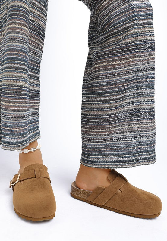 Women’s Ratiha Suede Buckle Slip-On Clog Mules | Zarnesh