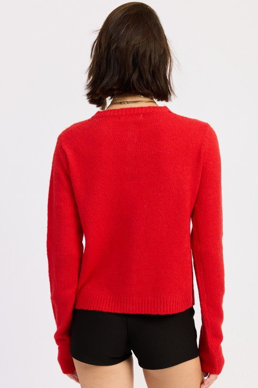 Women’s Fitted Button-Up Cardigan Ruffled Collar Sweater | Zarnesh