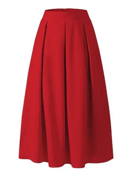 Women’s High Waist Pleated Long A-Line Maxi Skirt | Zarnesh