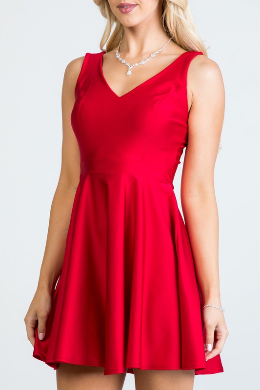 Women's Sleeveless Dalia Fit and Flared Tricot Dress | Zarnesh