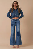Women’s Relaxed Wide Leg High Waist Patchwork Jeans | Zarnesh