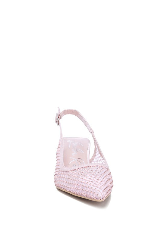 Women Siev Rhinestone Slingback Mules Zarnesh