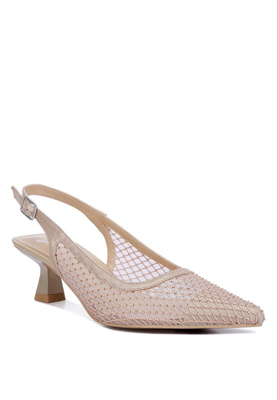 Women Siev Rhinestone Slingback Mules Zarnesh