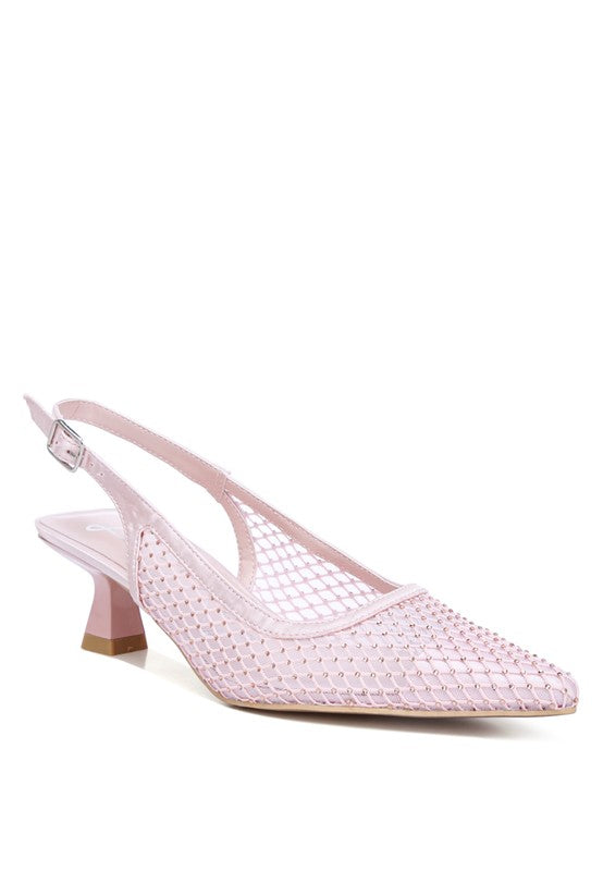 Women Siev Rhinestone Slingback Mules Zarnesh