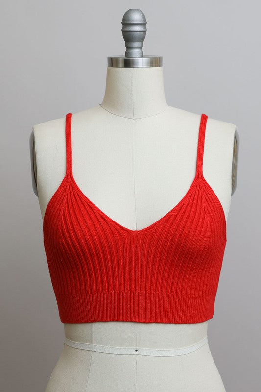 Women’s Ribbed Knit Brami Lounge Bralette Crop Top | Zarnesh