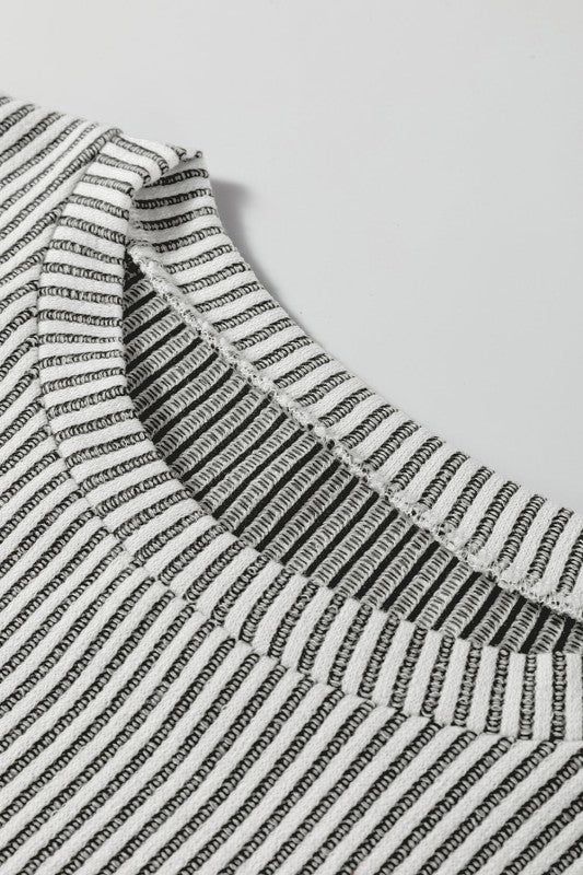 Women’s Ribbed Knit Crewneck Long Lantern Sleeve Top | Zarnesh