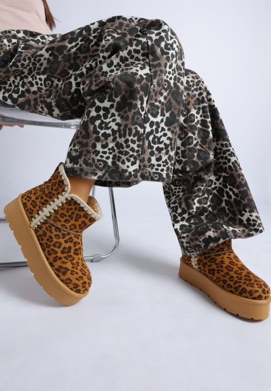 Women’s Rochas Leopard Print Faux Suede Snow Boots | Zarnesh