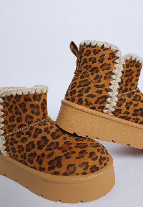 Women’s Rochas Leopard Print Faux Suede Snow Boots | Zarnesh