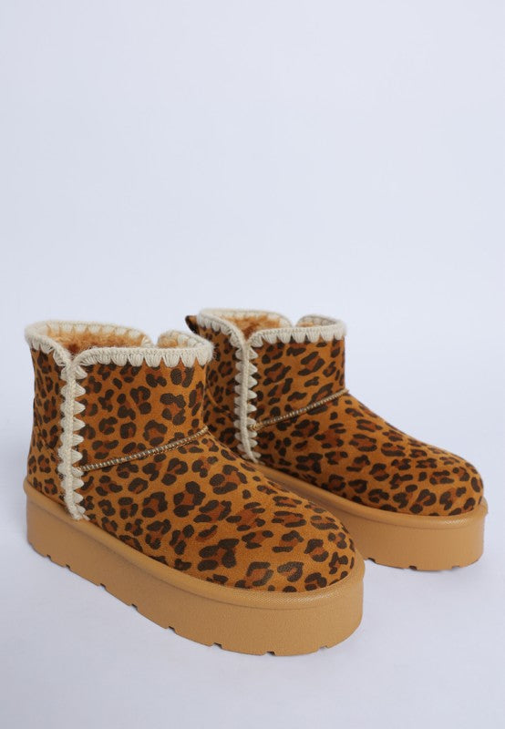 Women’s Rochas Leopard Print Faux Suede Snow Boots | Zarnesh