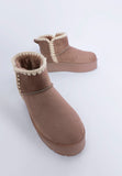 Women’s Rochas Scalloped Trim Faux Suede Snow Boots | Zarnesh