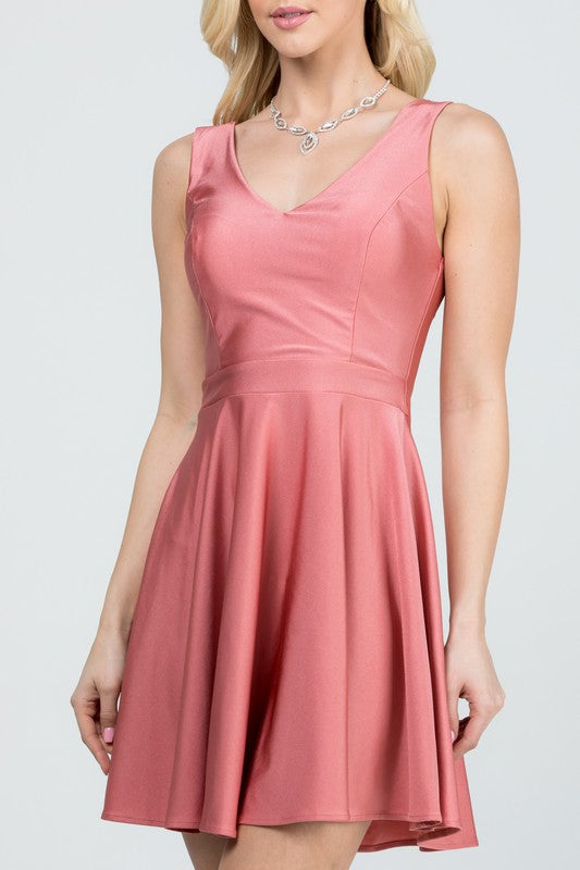 Women's Sleeveless Dalia Fit and Flared Tricot Dress | Zarnesh
