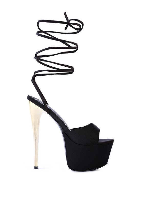 WOMEN'S PASSION DRAMATIC PLATFORM LACE-UP HEEL SANDALS | ZARNESH