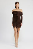 Women’s Ruffle Off Shoulder Mini Dress | Zarnesh