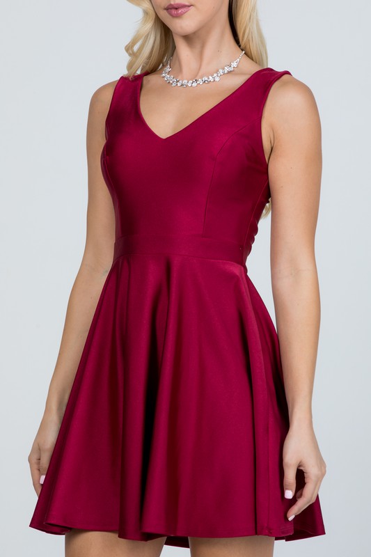 Women's Sleeveless Dalia Fit and Flared Tricot Dress | Zarnesh