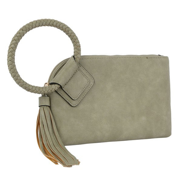 Women's Fashion Cuff Handle Tassel Wristlet Clutch | Zarnesh