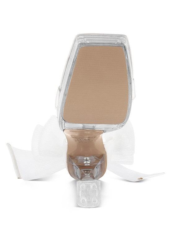 Women's Satin Clear High Heeled Bow Sandals | Zarnesh