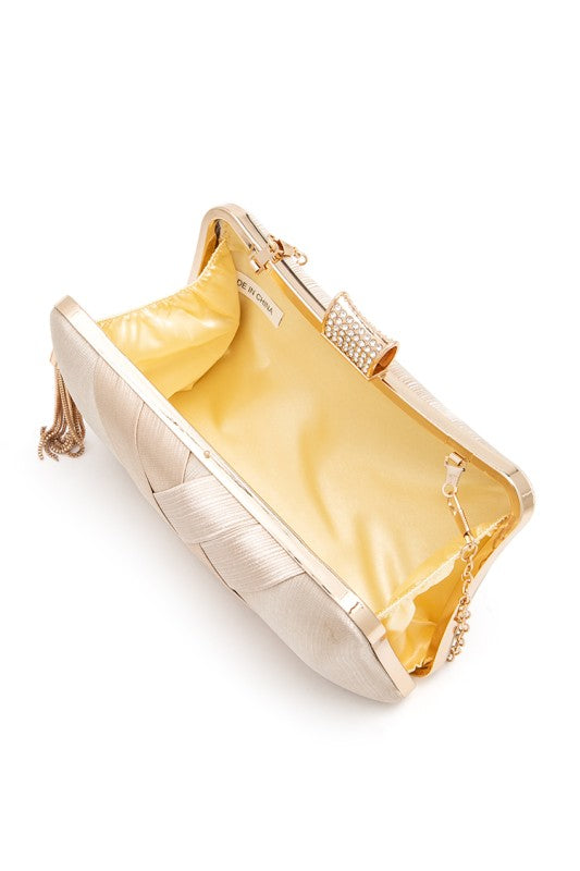Women's Satin Pleated Party Box Evening Clutch | Zarnesh