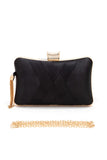 Women's Satin Pleated Party Box Evening Clutch | Zarnesh