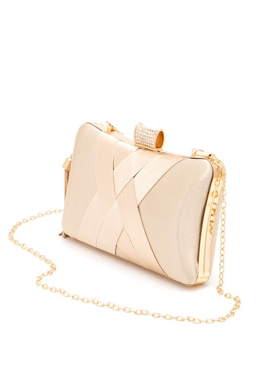Women's Satin Pleated Party Box Evening Clutch | Zarnesh