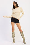 Women’s Sequin Asymmetrical Long Sleeve Top | Zarnesh