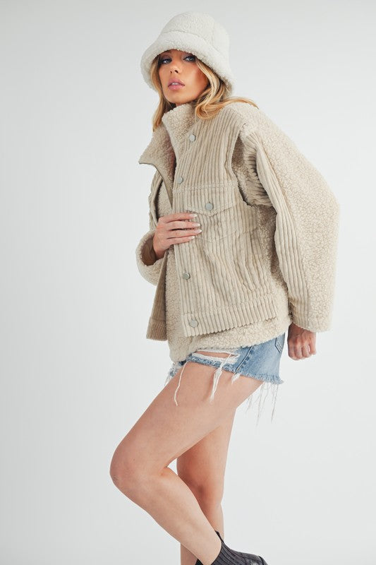 Women’s Sherpa Fleece Zip-Up Jacket with Hood | Zarnesh