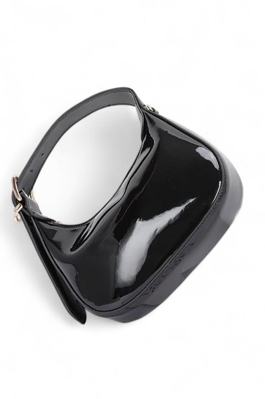 Women's Shiny Patent Faux Leather Top Handle Swing Bag | Zarnesh