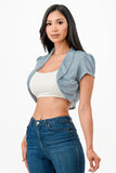Women’s Sparkling Shimmer Cropped Shrug Bolero Cardigan | Zarnesh