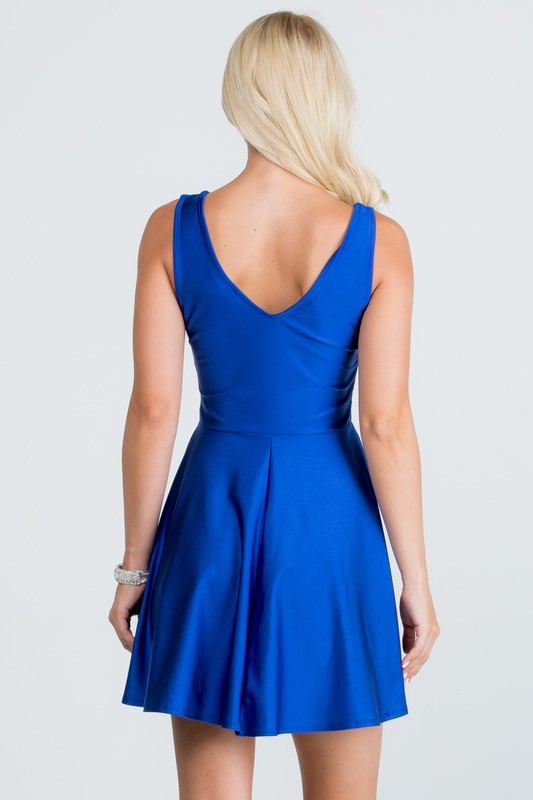Women's Sleeveless Dalia Fit and Flared Tricot Dress | Zarnesh