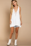 Women’s Sleeveless Deep V-Neck Dress with Lace Front | Zarnesh